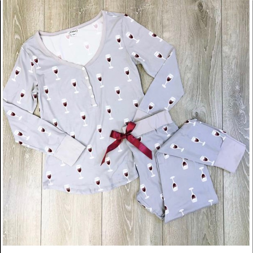 Adorable Wine Pajama Set